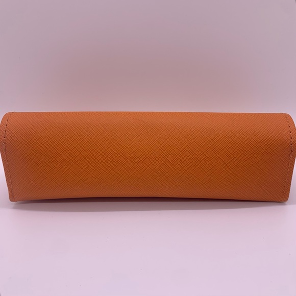 New Tory Burch Authentic Orange Eyewear Case and Cleaning Cloth Stylish - Picture 8 of 8